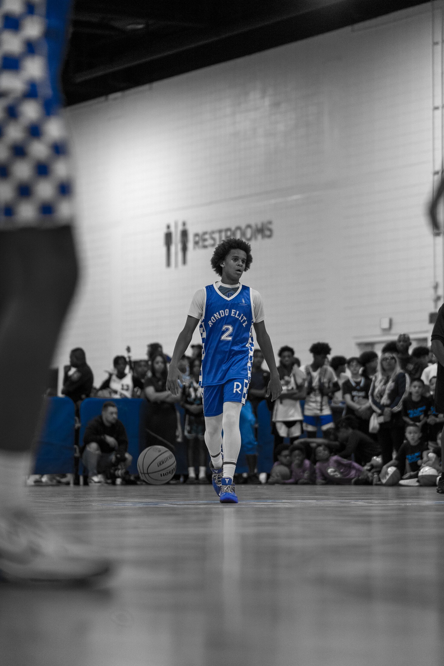 Young player making an entrance at the arena