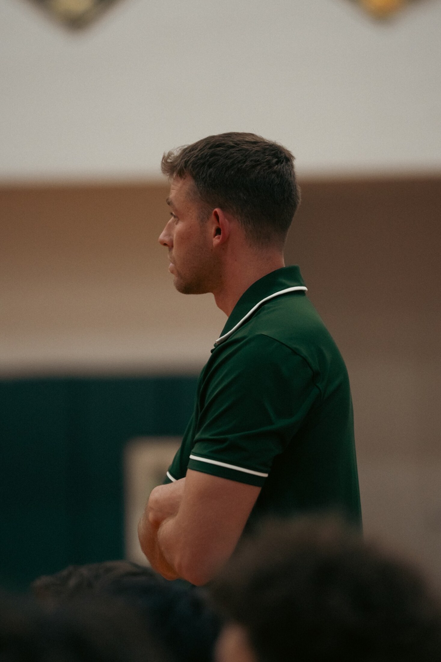 A quiet moment at a team ceremony